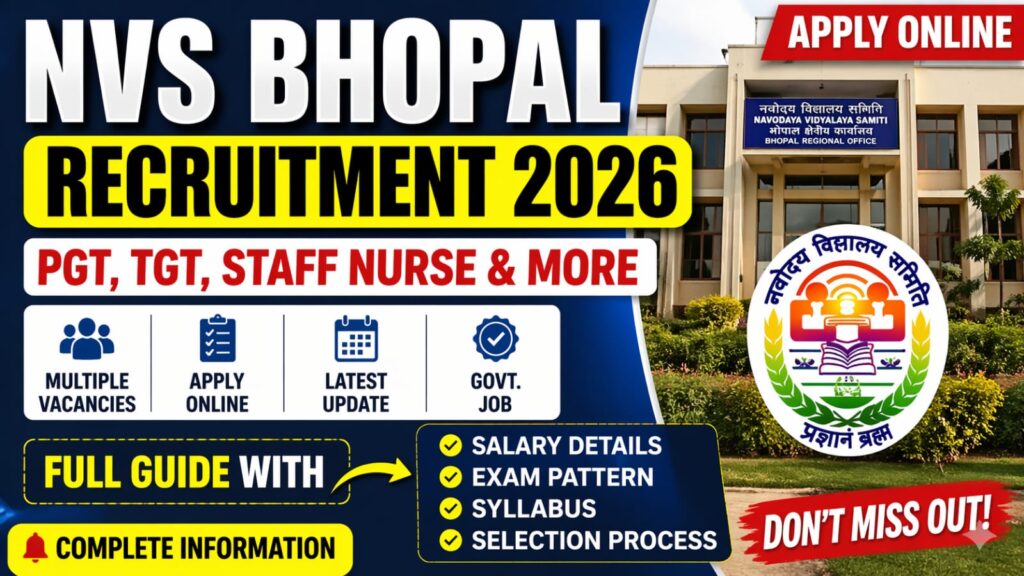 NVS Bhopal Recruitment 2026