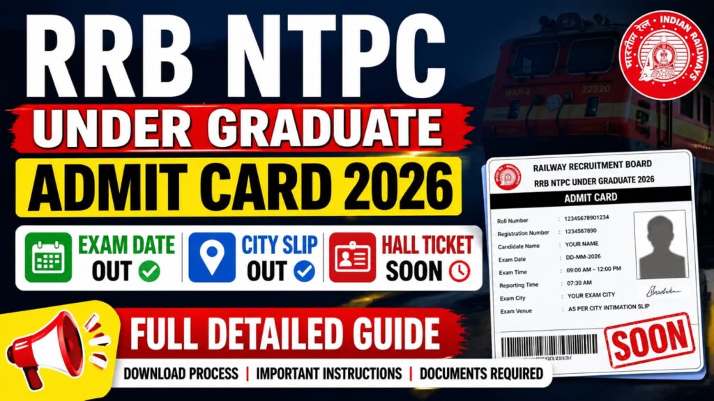 RRB NTPC UG Admit Card 2026