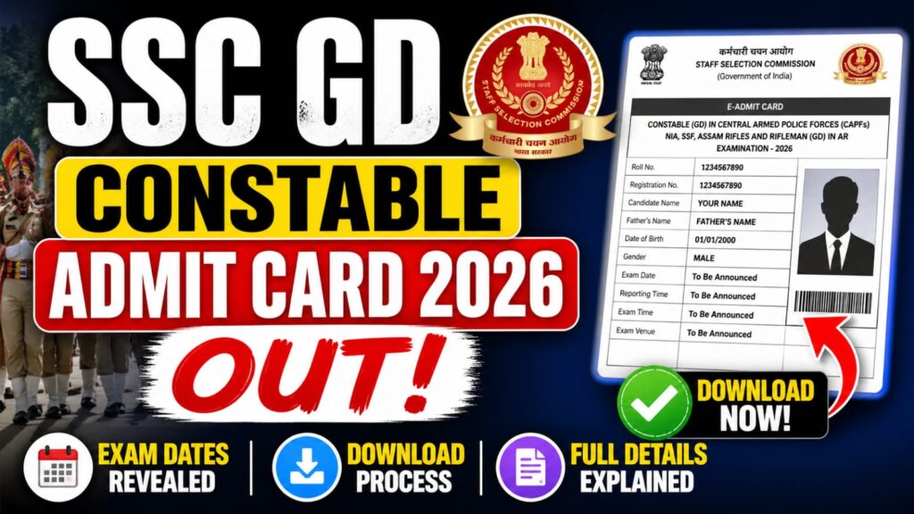 SSC GD Constable Admit Card 2026 Out